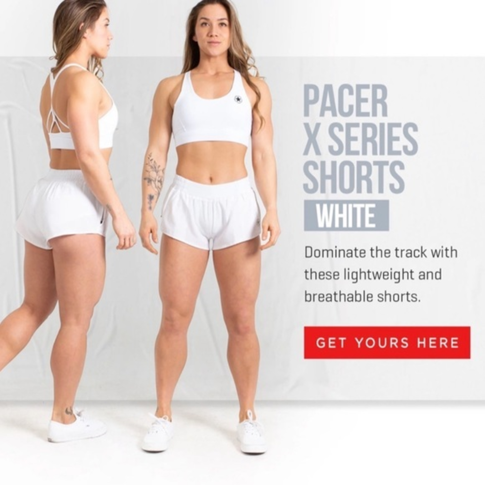 Savage Barbell Pacer X Series Shorts - White (L)